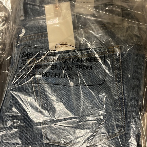 NWT Good American Good 90s Duster Straight Leg Jean in Blue950 - Picture 5 of 8